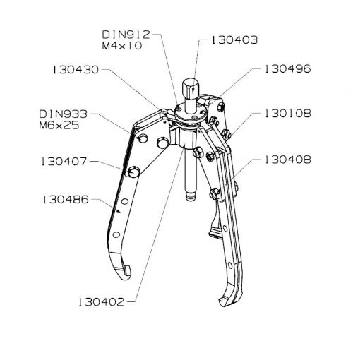 EXTRACTOR FORZA SERIE 1300ALT AUTOCENTRANTE DE 3 PATAS